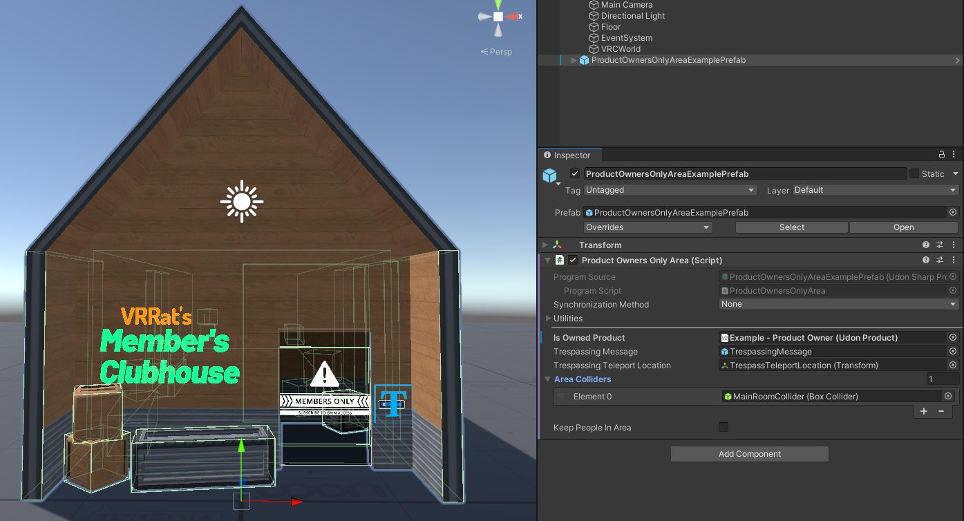 Finding the prefab in the hierarchy. HierarchyClick