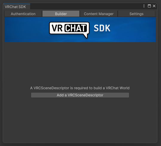 通过 VRChat SDK 构建面板自动添加场景描述符