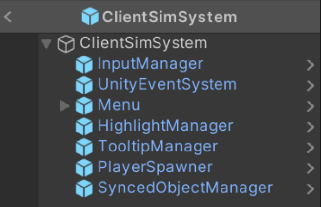 ClientSimSystem 层级结构