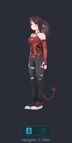 在 VRChat 菜单中预览虚拟形象的截图。