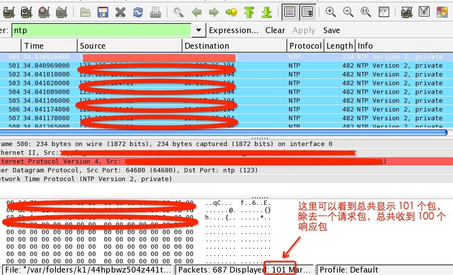 NTP wireshark